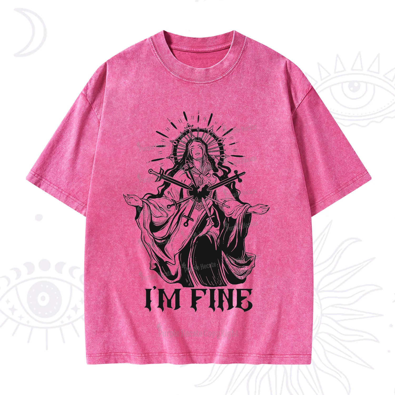 Purplehecate I'm Fine Washed T-Shirt