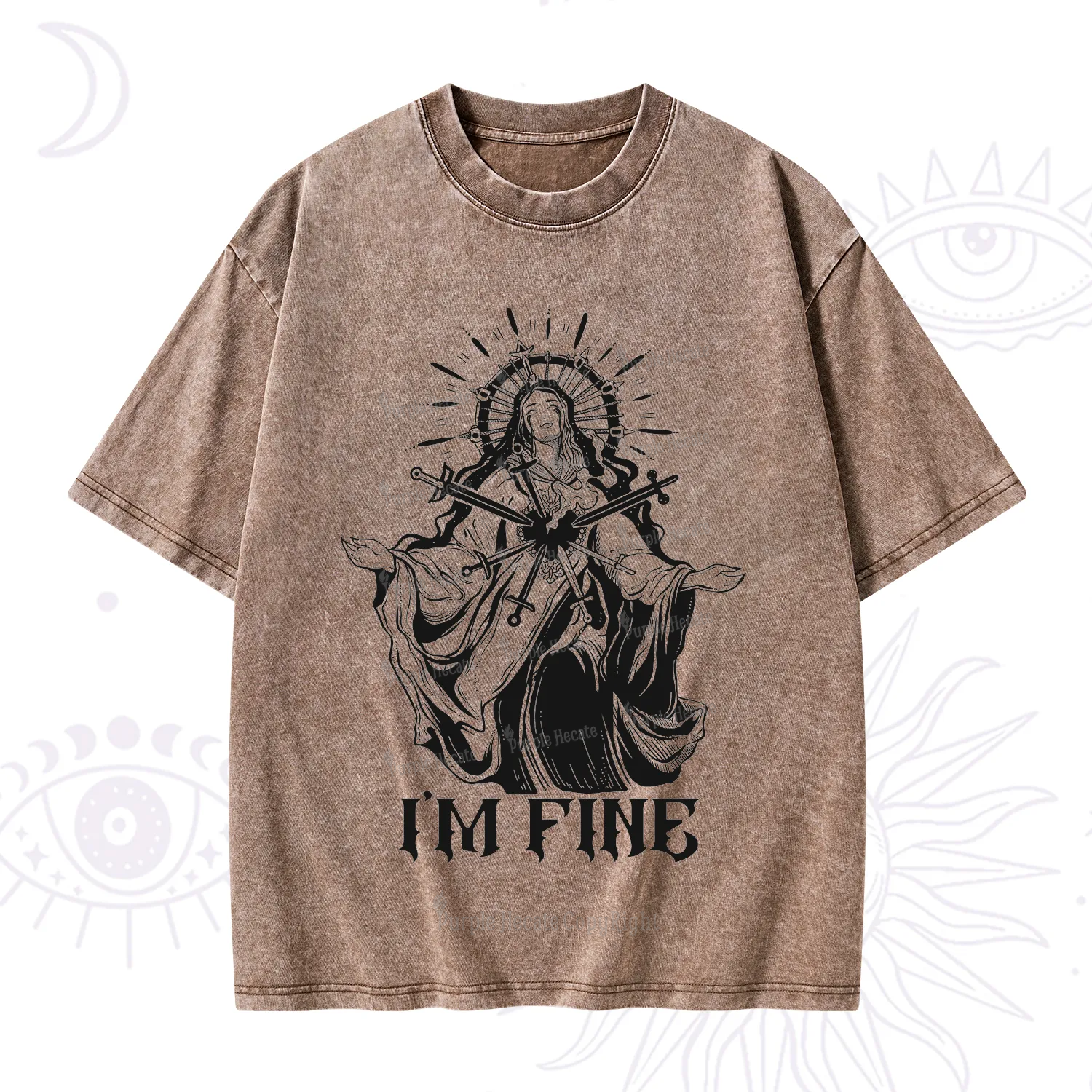 Purplehecate I'm Fine Washed T-Shirt