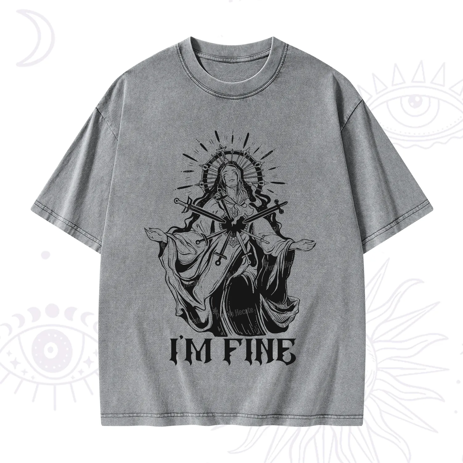Purplehecate I'm Fine Washed T-Shirt
