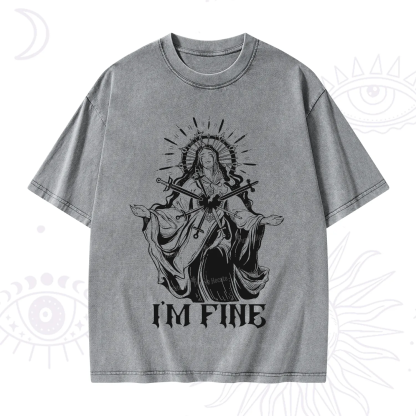 Purplehecate I'm Fine Washed T-Shirt