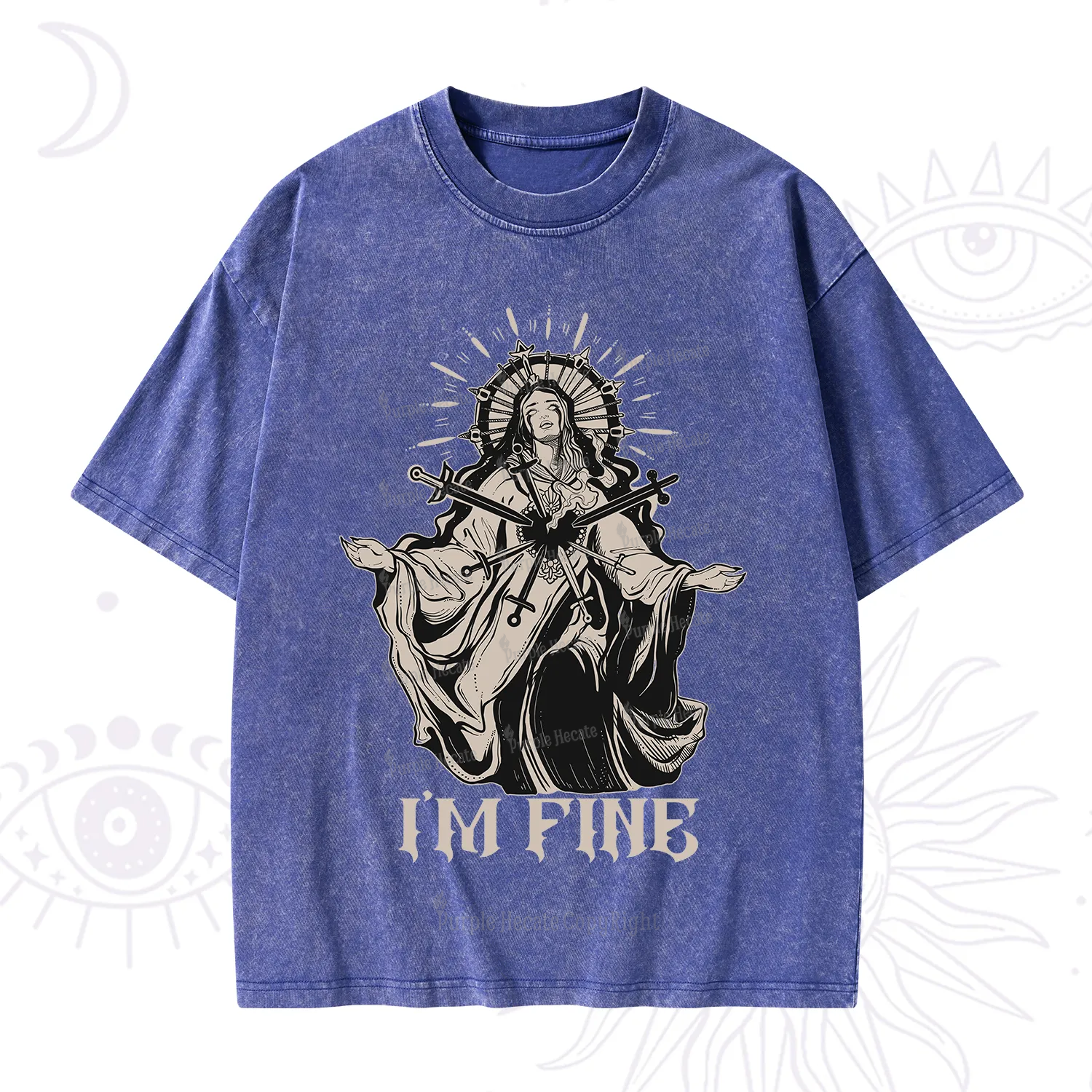 Purplehecate I'm Fine Washed T-Shirt
