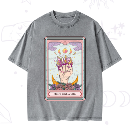 Purplehecate The Fight Like A Girl Tarot Washed T-Shirt