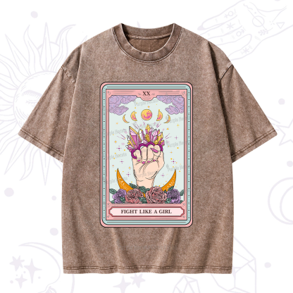 Purplehecate The Fight Like A Girl Tarot Washed T-Shirt