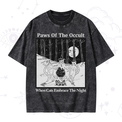 Purplehecate Witchy Cats Washed T-Shirt