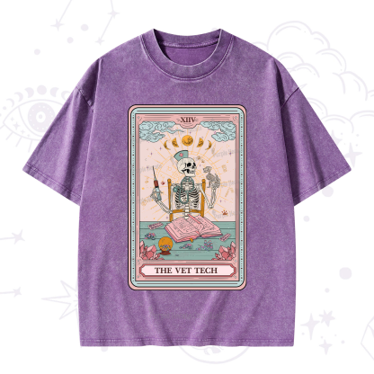Purplehecate The Vet Tech Tarot Card Washed T-Shirt