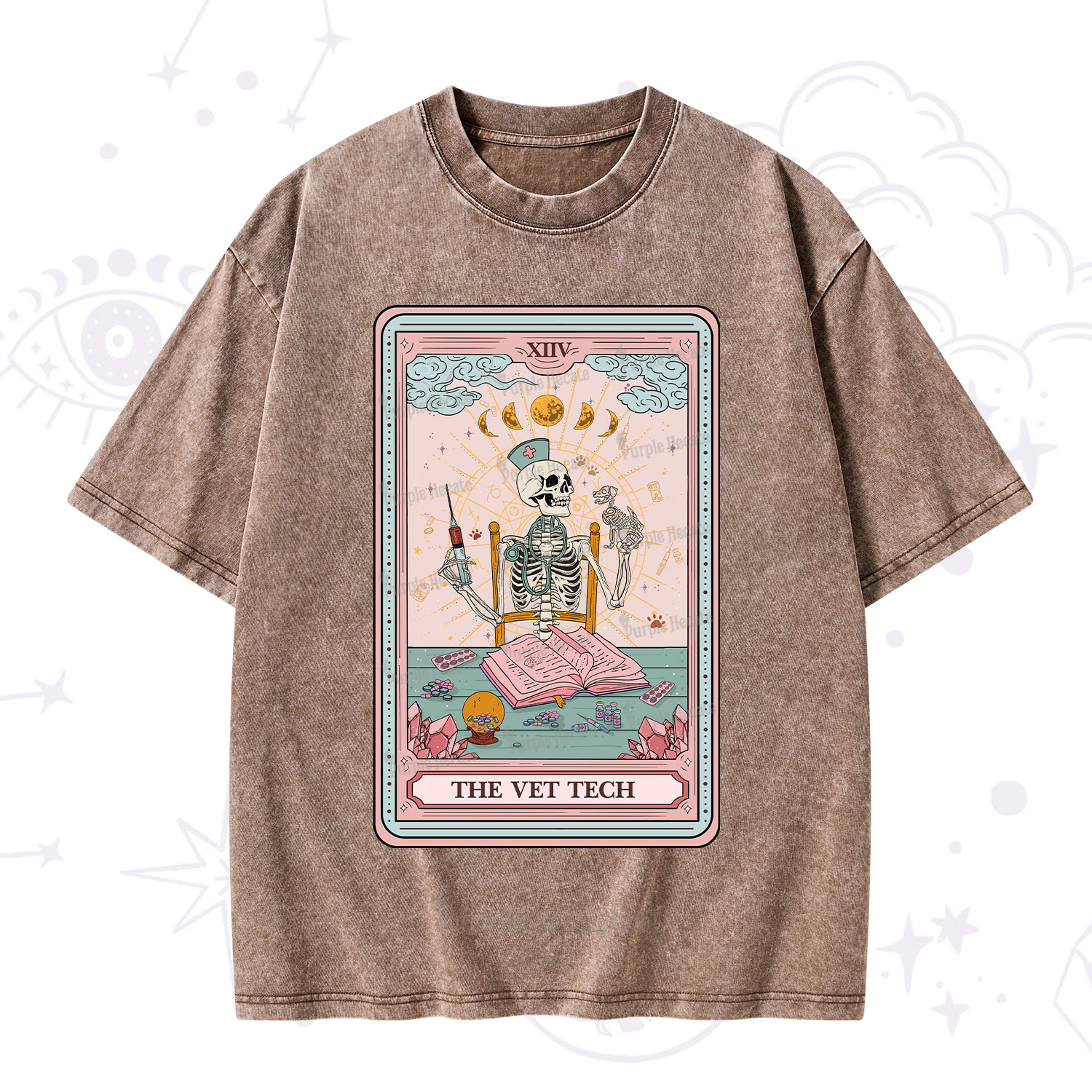 Purplehecate The Vet Tech Tarot Card Washed T-Shirt
