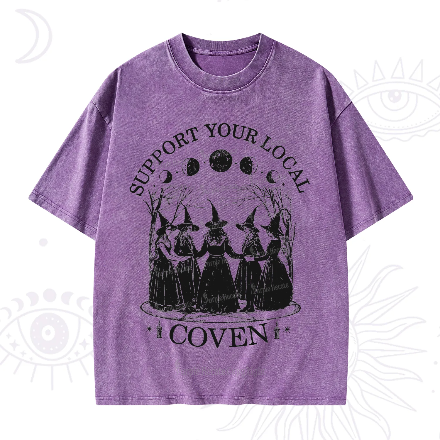 Purplehecate Support Your Local Coven Washed T-Shirt