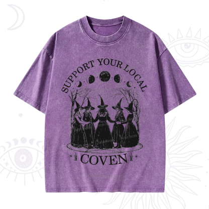 Purplehecate Support Your Local Coven Washed T-Shirt