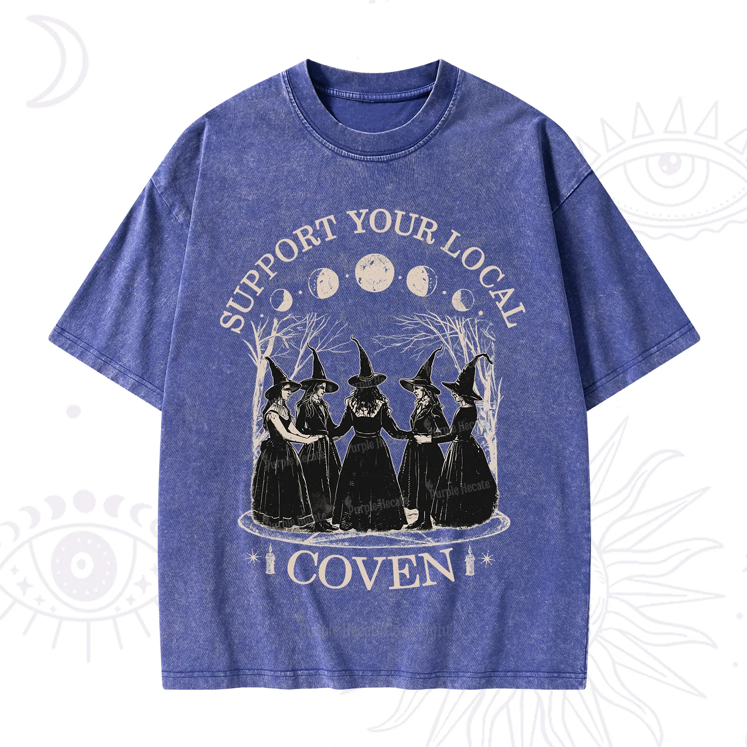 Purplehecate Support Your Local Coven Washed T-Shirt