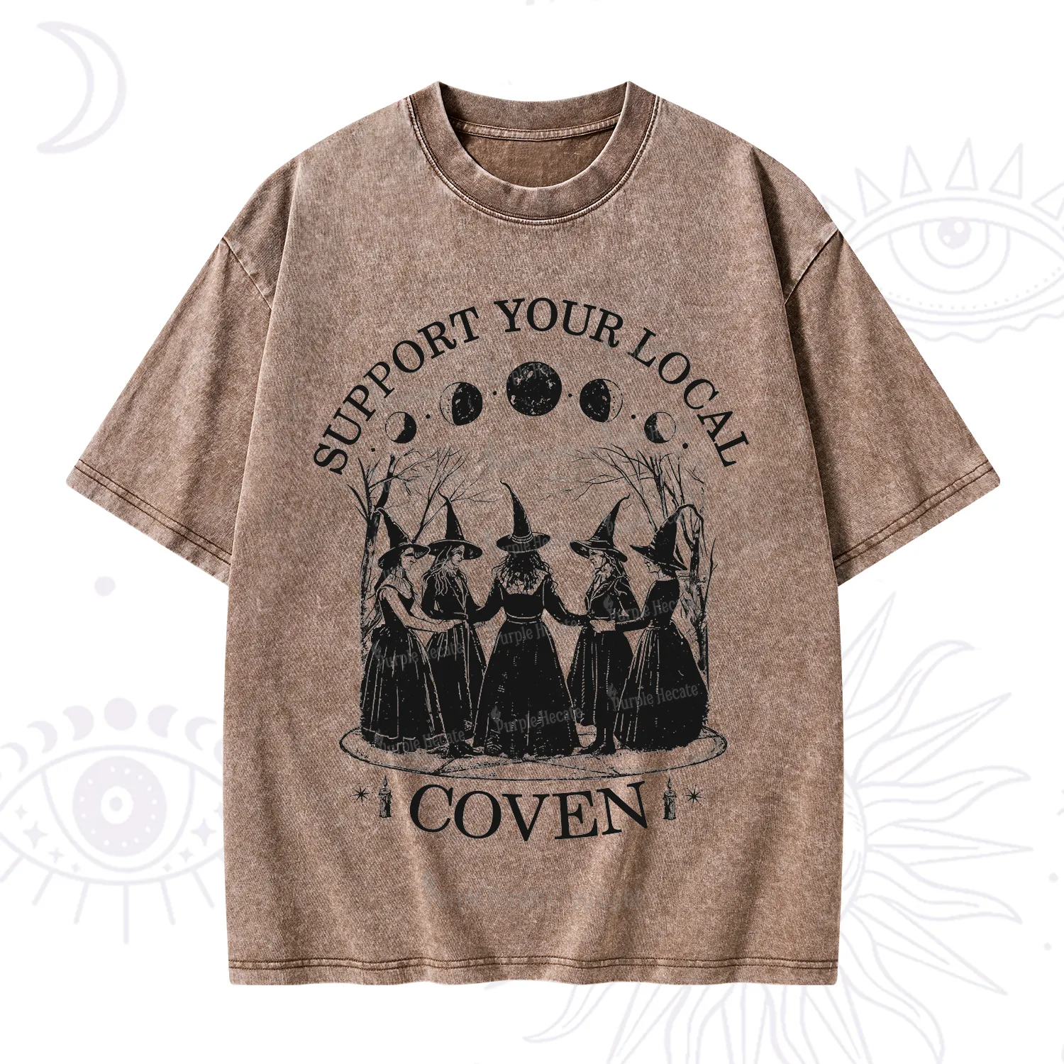 Purplehecate Support Your Local Coven Washed T-Shirt