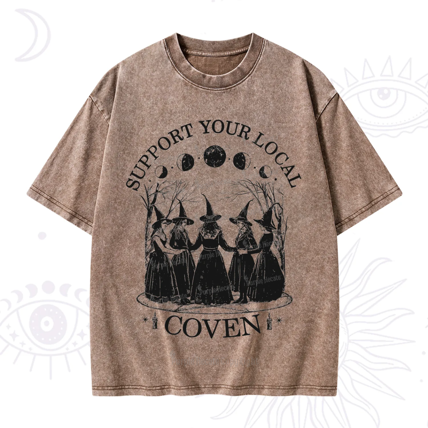 Purplehecate Support Your Local Coven Washed T-Shirt