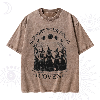 Purplehecate Support Your Local Coven Washed T-Shirt
