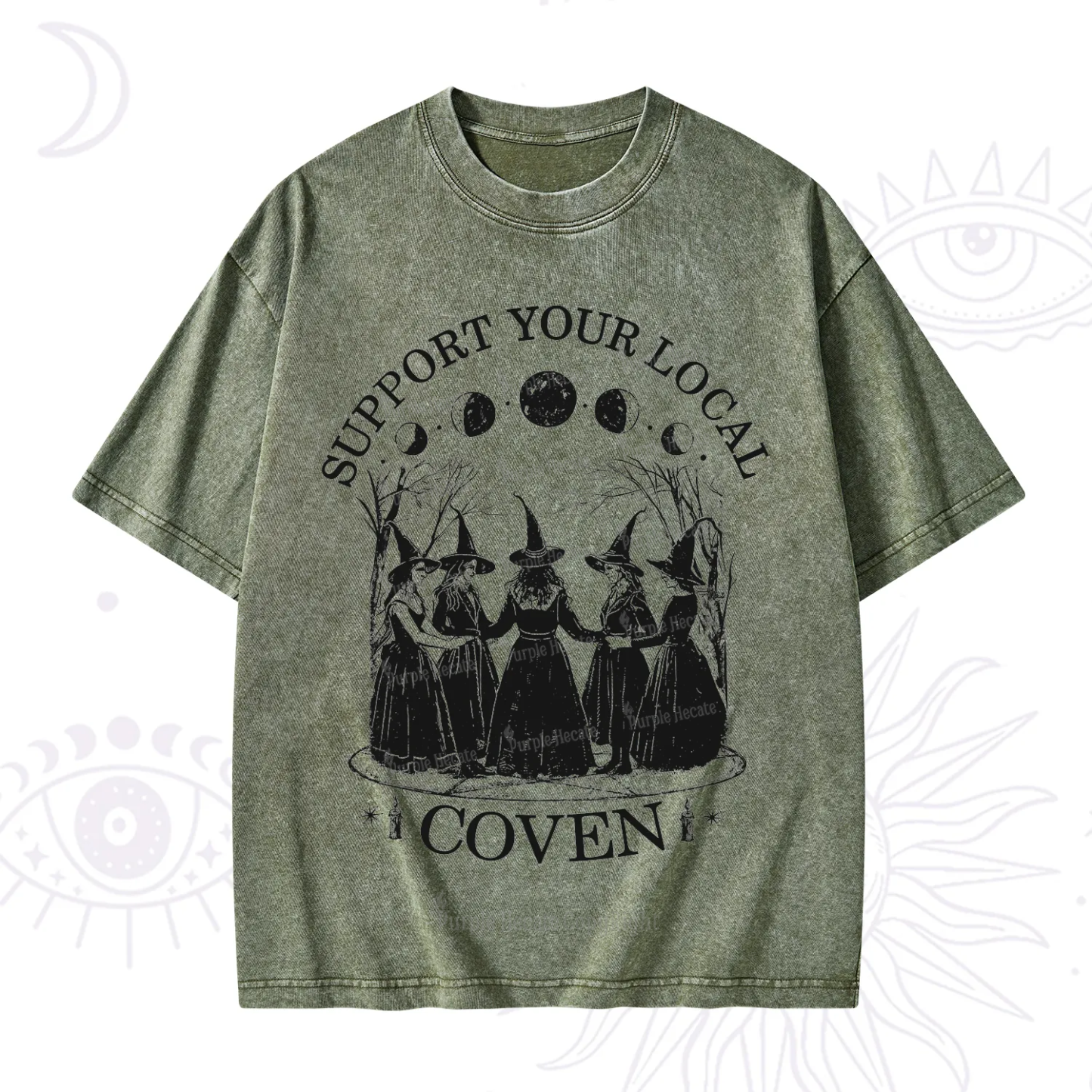 Purplehecate Support Your Local Coven Washed T-Shirt