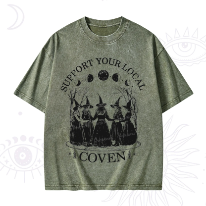 Purplehecate Support Your Local Coven Washed T-Shirt