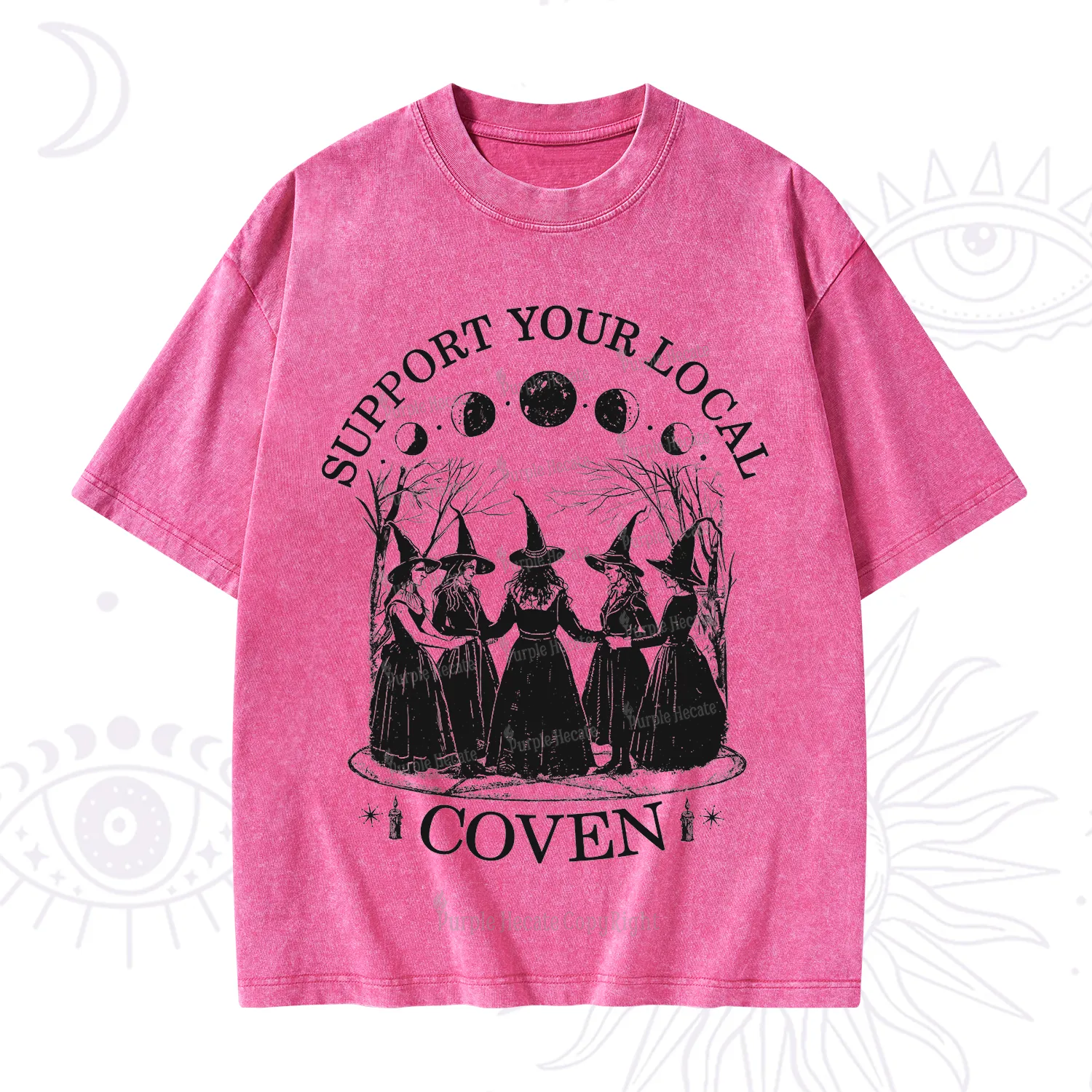 Purplehecate Support Your Local Coven Washed T-Shirt