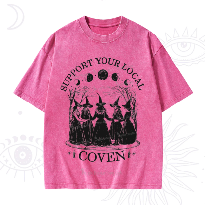 Purplehecate Support Your Local Coven Washed T-Shirt