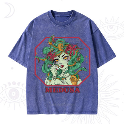 Purplehecate The Greek Goddess Medusa Washed T-Shirt