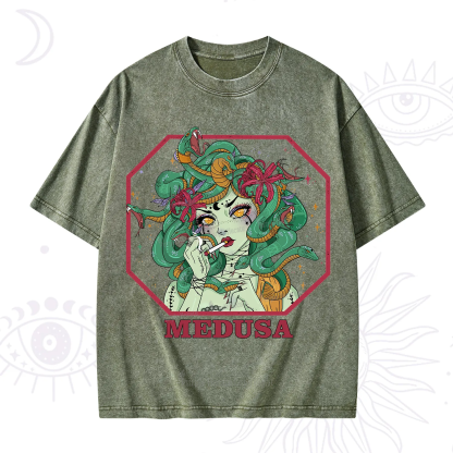 Purplehecate The Greek Goddess Medusa Washed T-Shirt