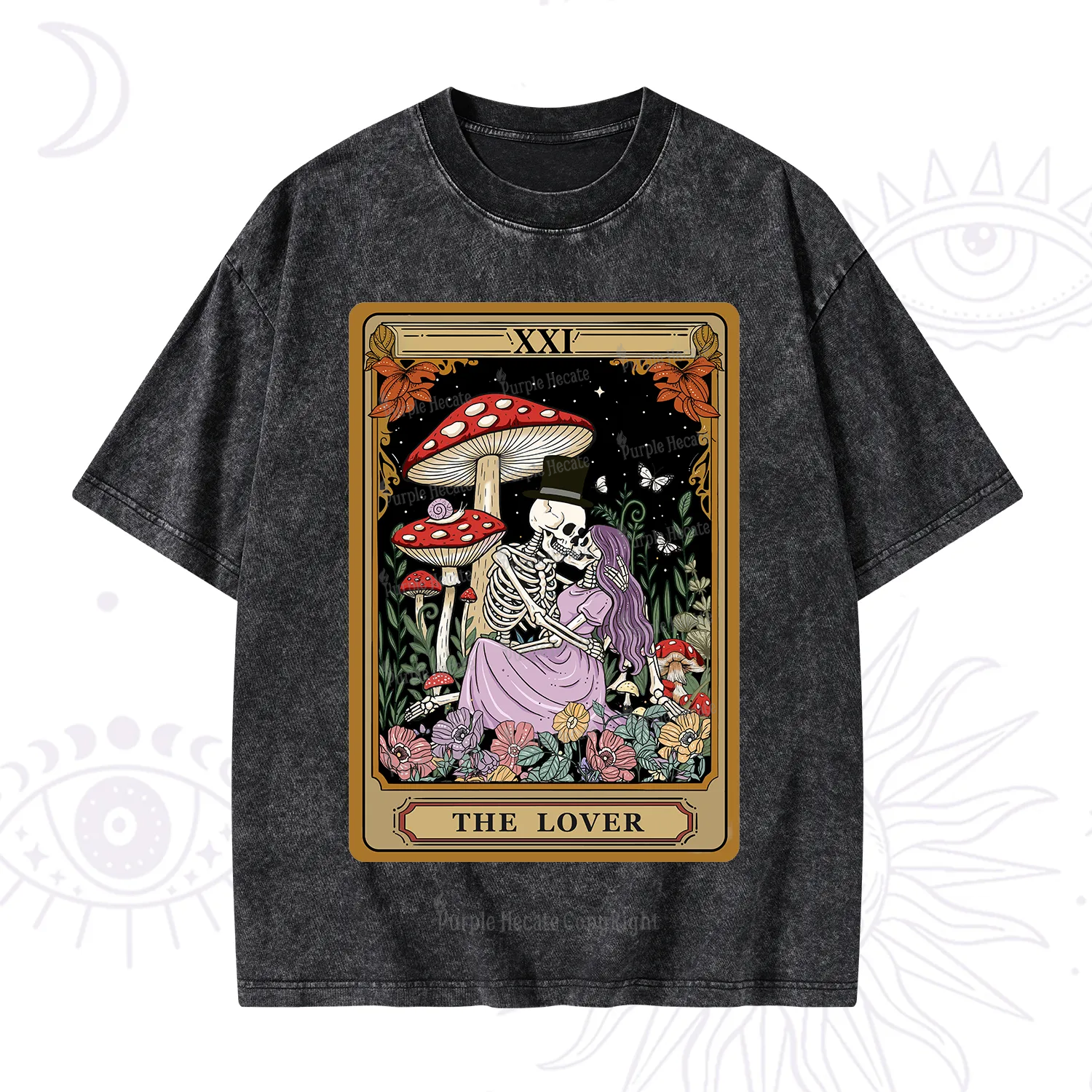 Purplehecate The Vintage Lover Tarot Washed T-Shirt