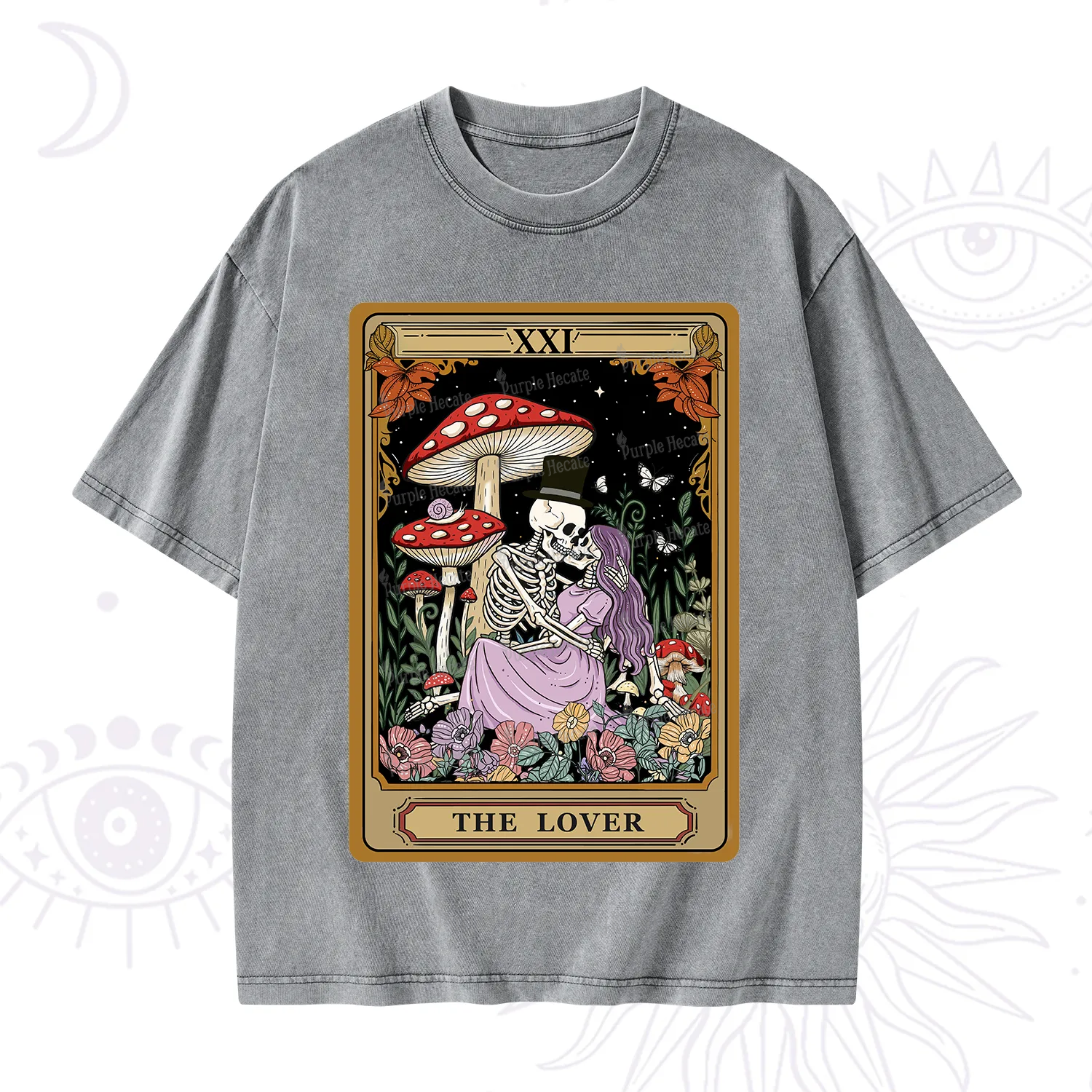 Purplehecate The Vintage Lover Tarot Washed T-Shirt