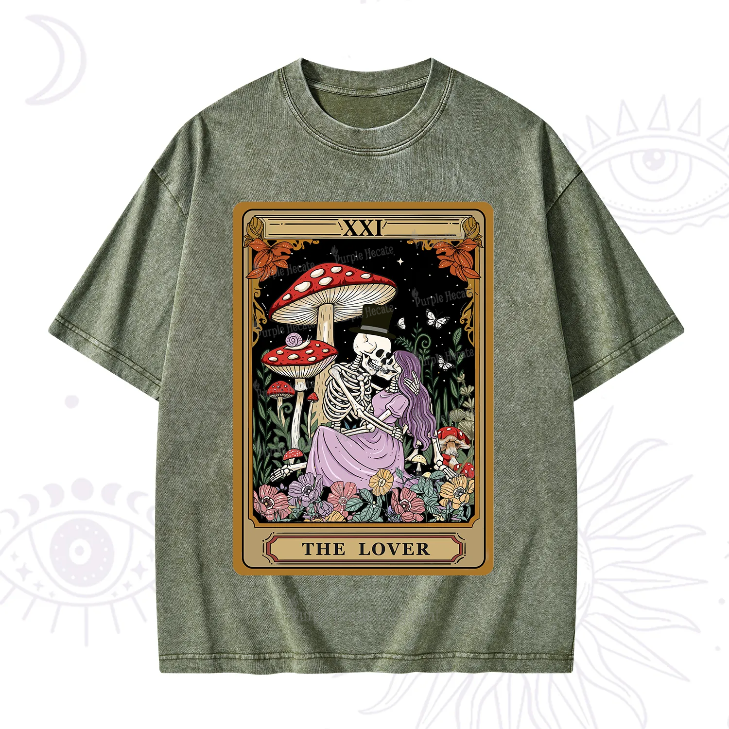 Purplehecate The Vintage Lover Tarot Washed T-Shirt
