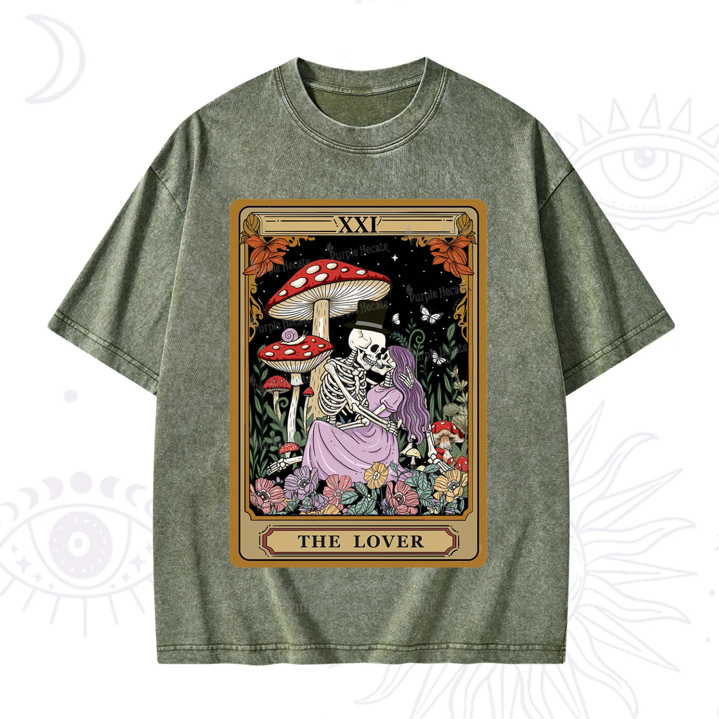Purplehecate The Vintage Lover Tarot Washed T-Shirt