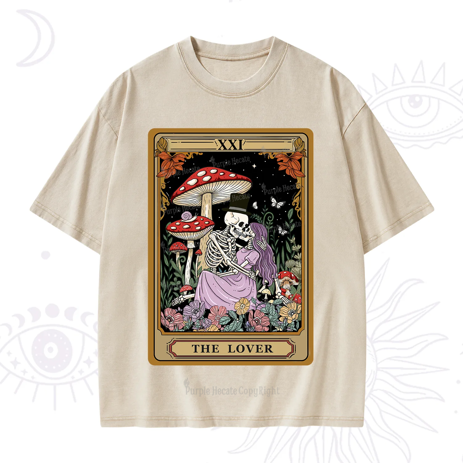 Purplehecate The Vintage Lover Tarot Washed T-Shirt