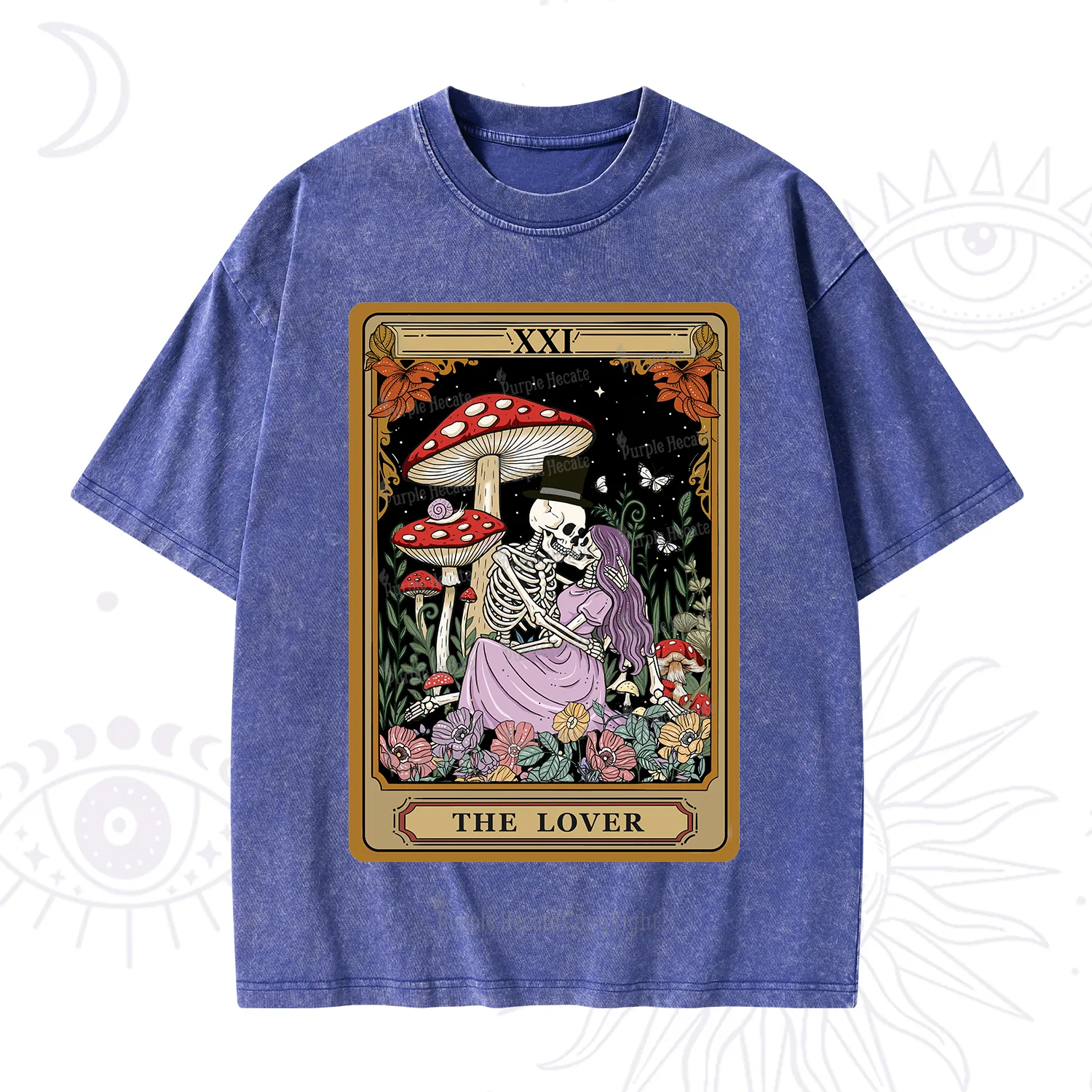 Purplehecate The Vintage Lover Tarot Washed T-Shirt