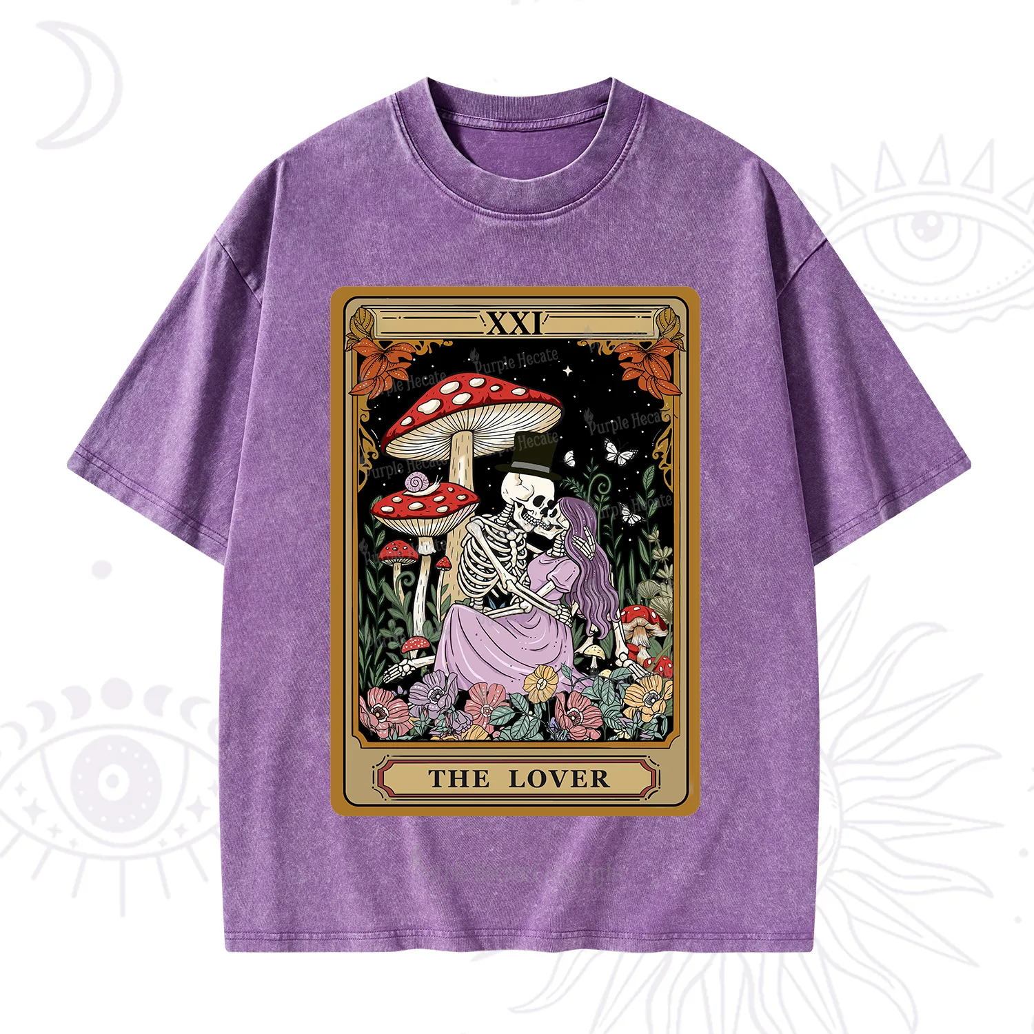 Purplehecate The Vintage Lover Tarot Washed T-Shirt