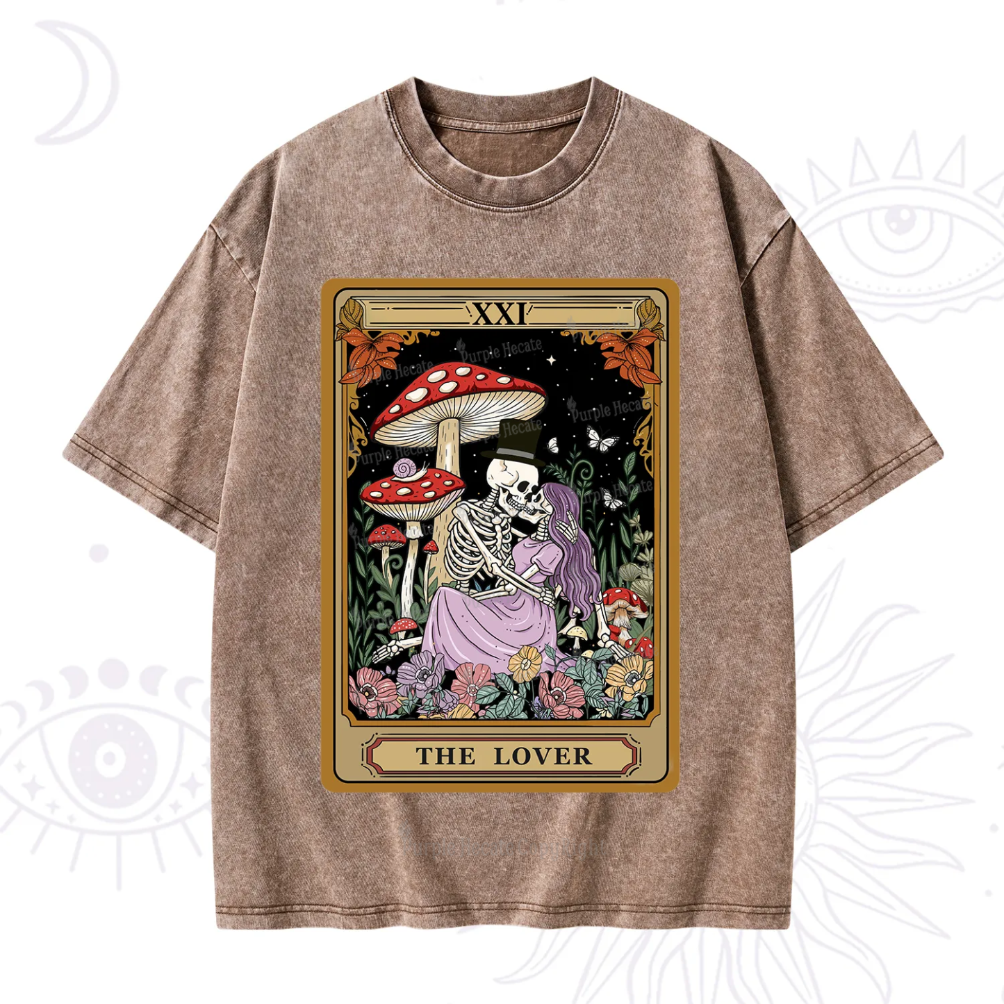 Purplehecate The Vintage Lover Tarot Washed T-Shirt