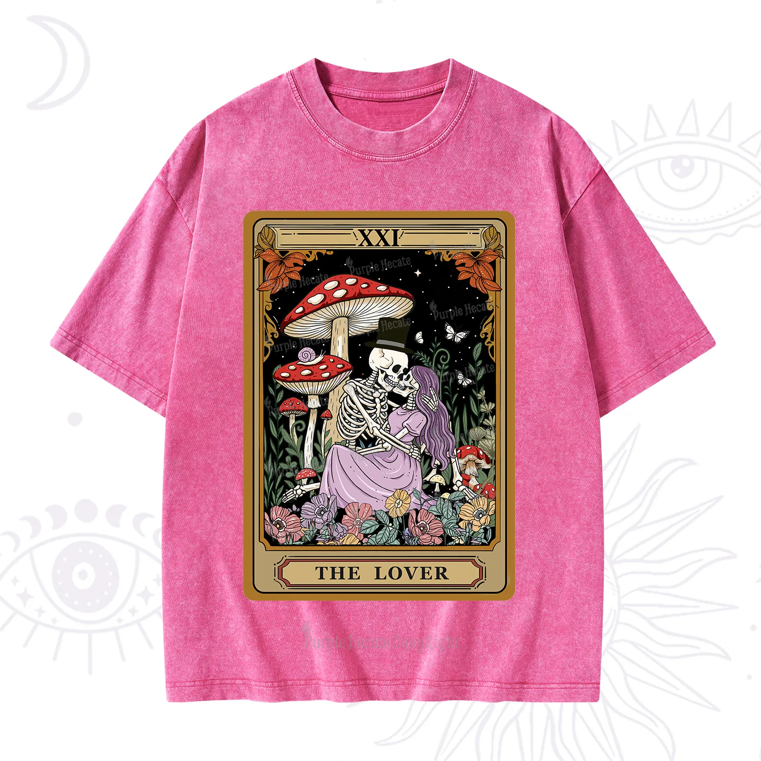 Purplehecate The Vintage Lover Tarot Washed T-Shirt