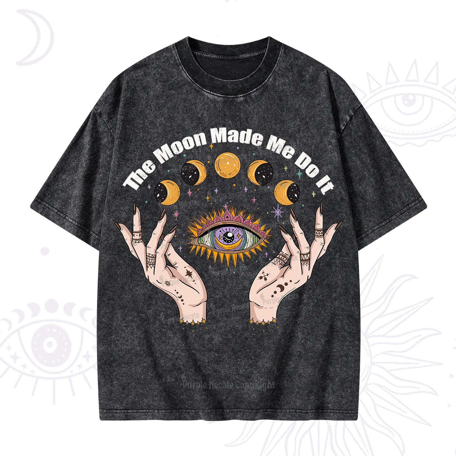 Purplehecate The Moon Made Me Do It Washed T-Shirt
