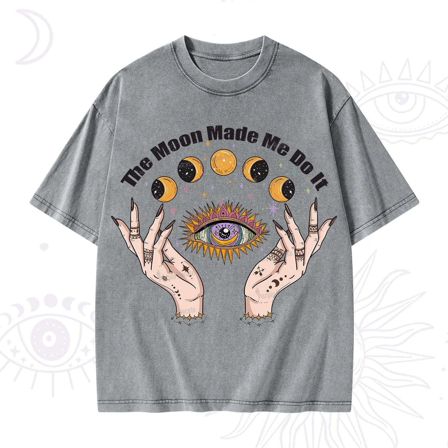 Purplehecate The Moon Made Me Do It Washed T-Shirt