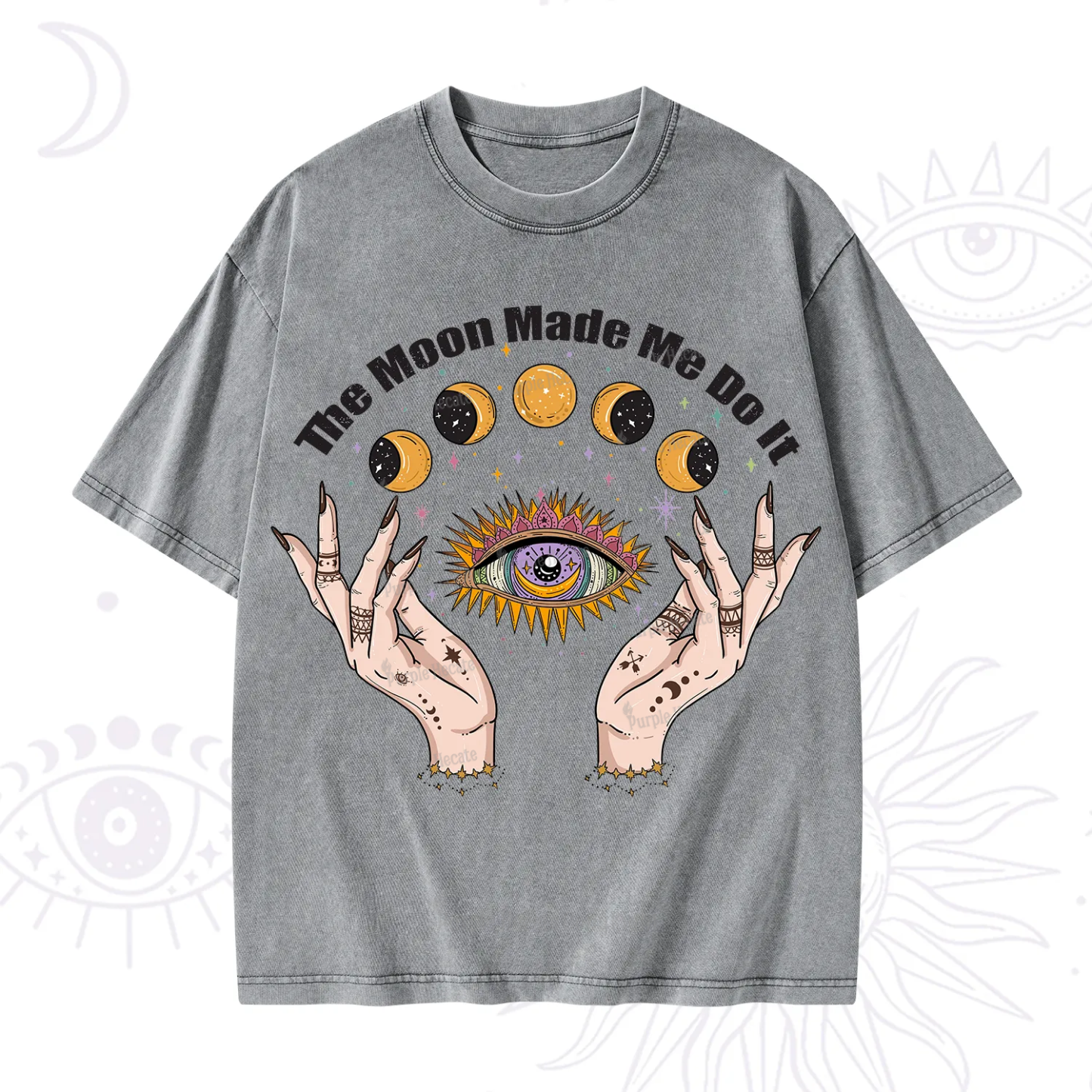 Purplehecate The Moon Made Me Do It Washed T-Shirt