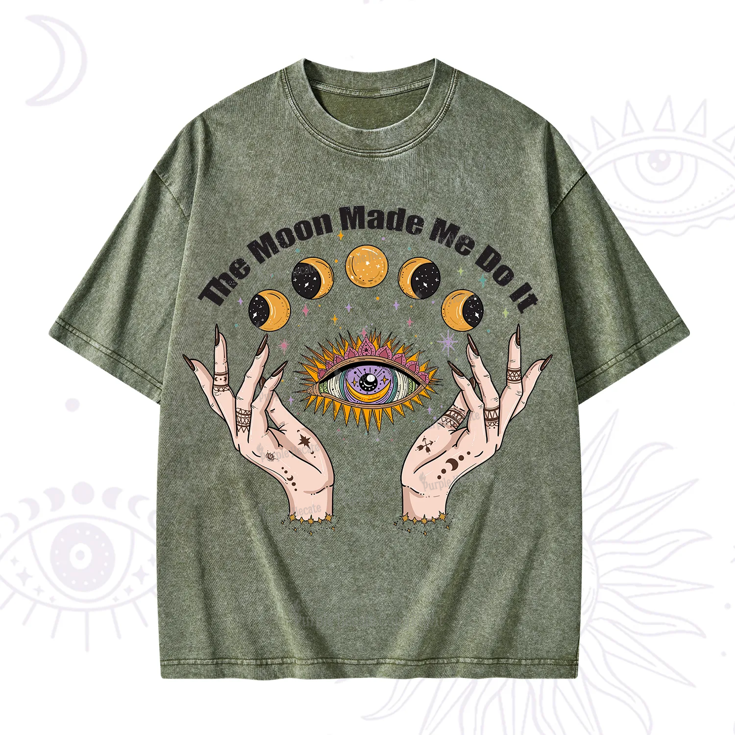 Purplehecate The Moon Made Me Do It Washed T-Shirt