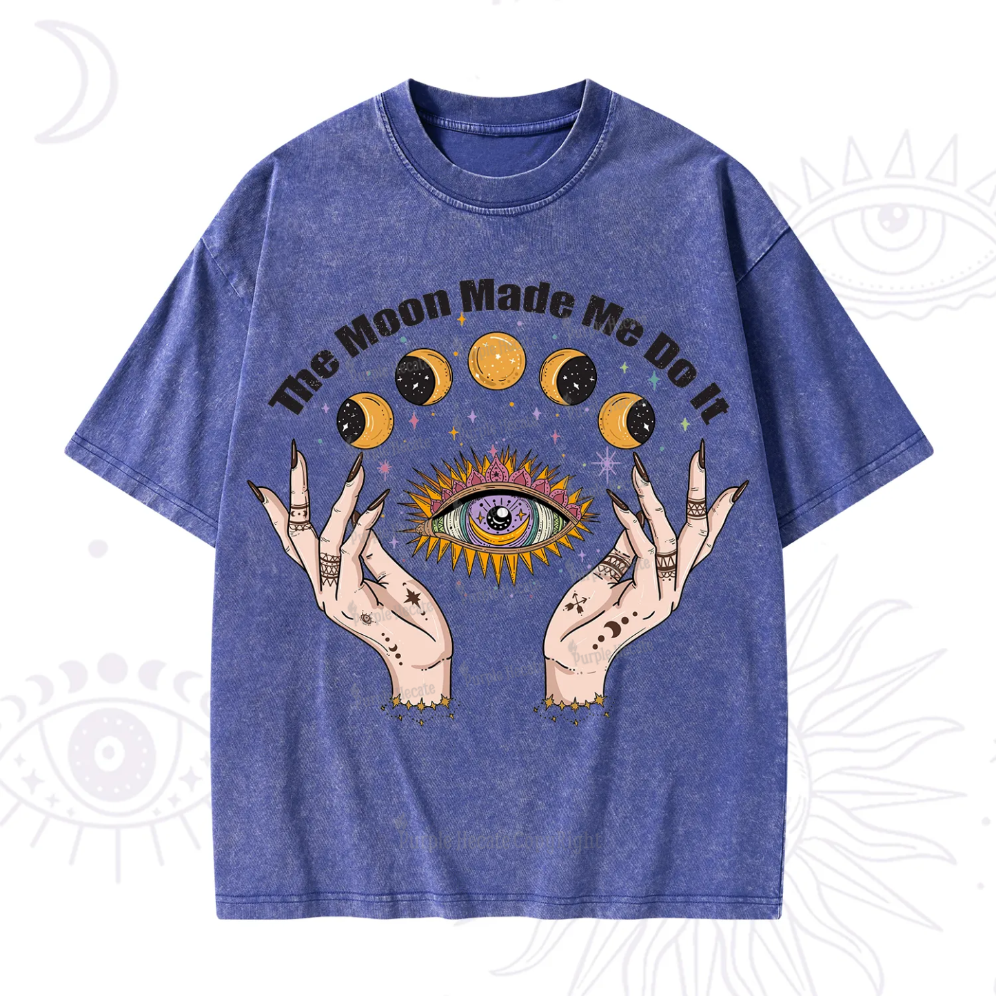 Purplehecate The Moon Made Me Do It Washed T-Shirt