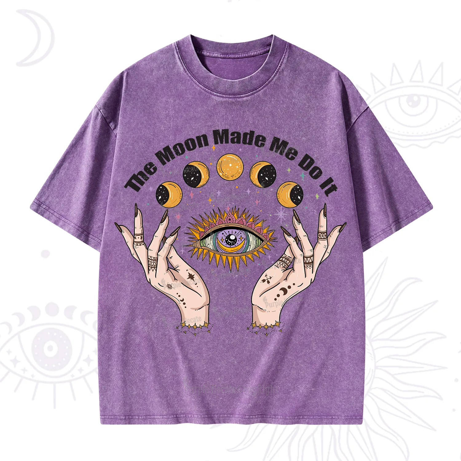 Purplehecate The Moon Made Me Do It Washed T-Shirt