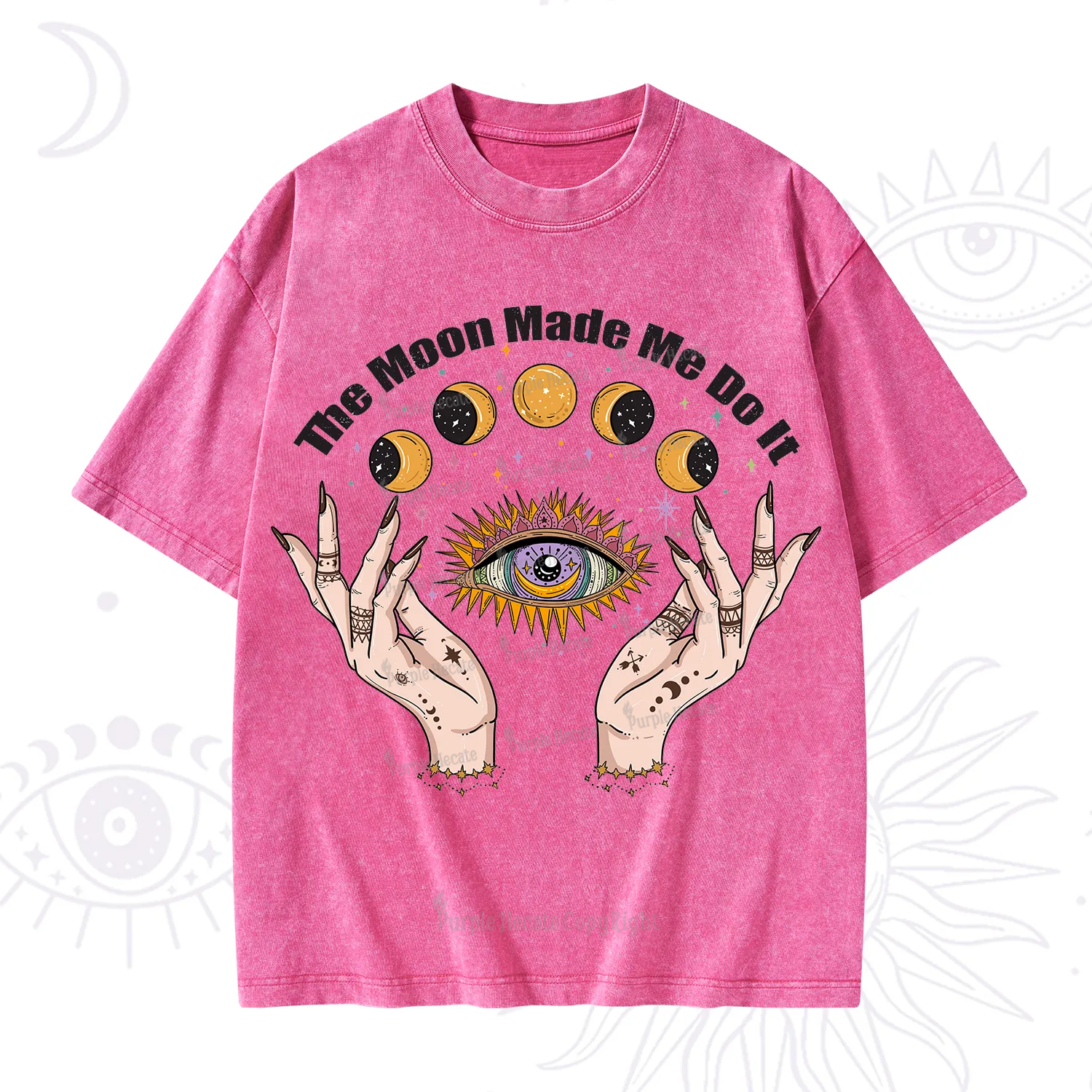 Purplehecate The Moon Made Me Do It Washed T-Shirt