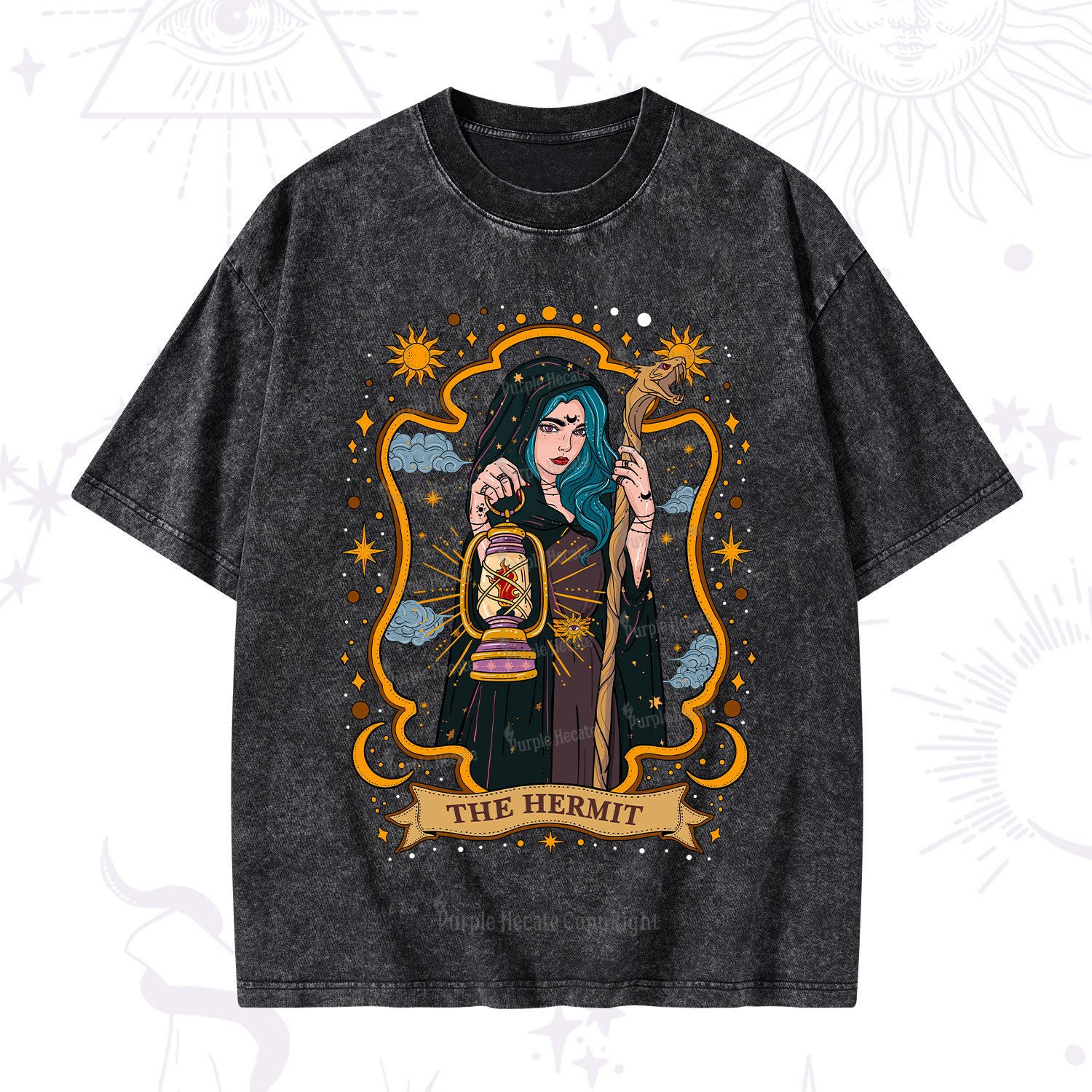 Purplehecate The Hermit Goddess Washed T-Shirt