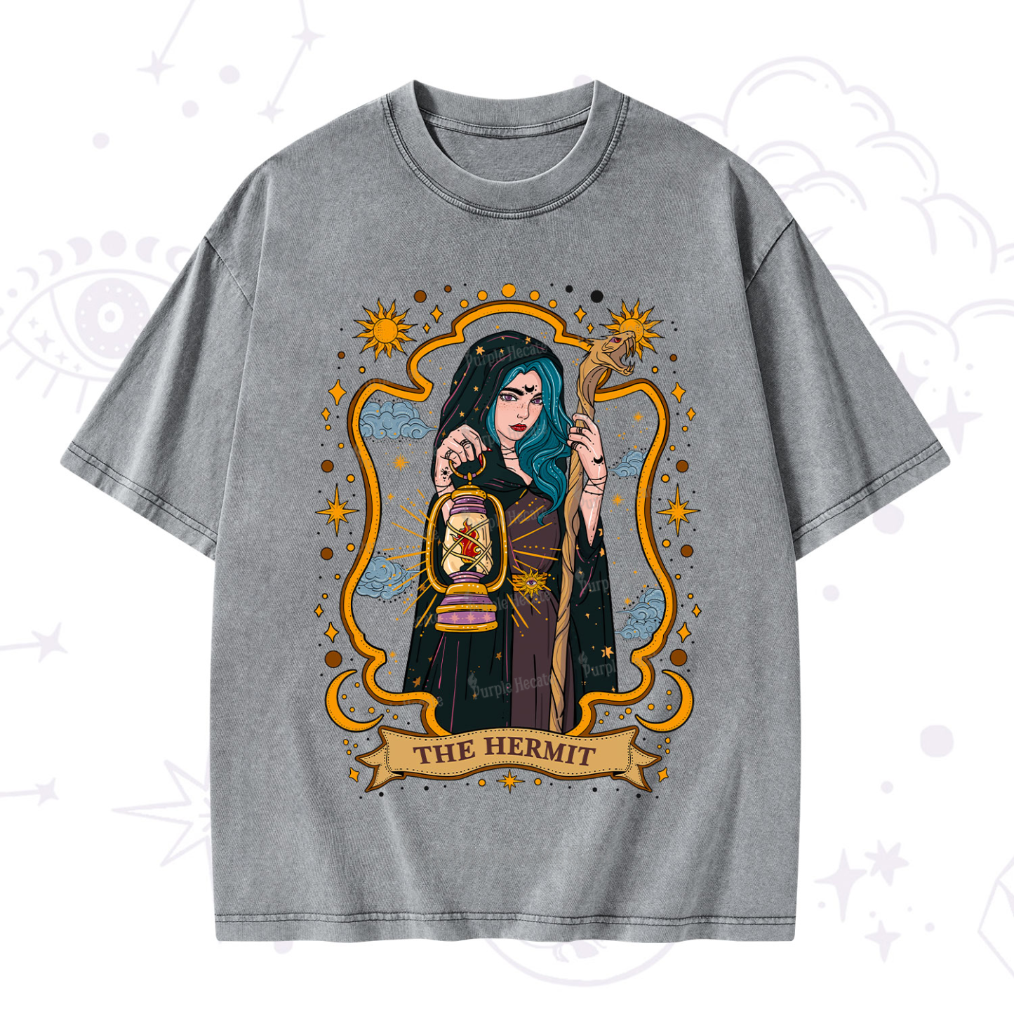 Purplehecate The Hermit Goddess Washed T-Shirt