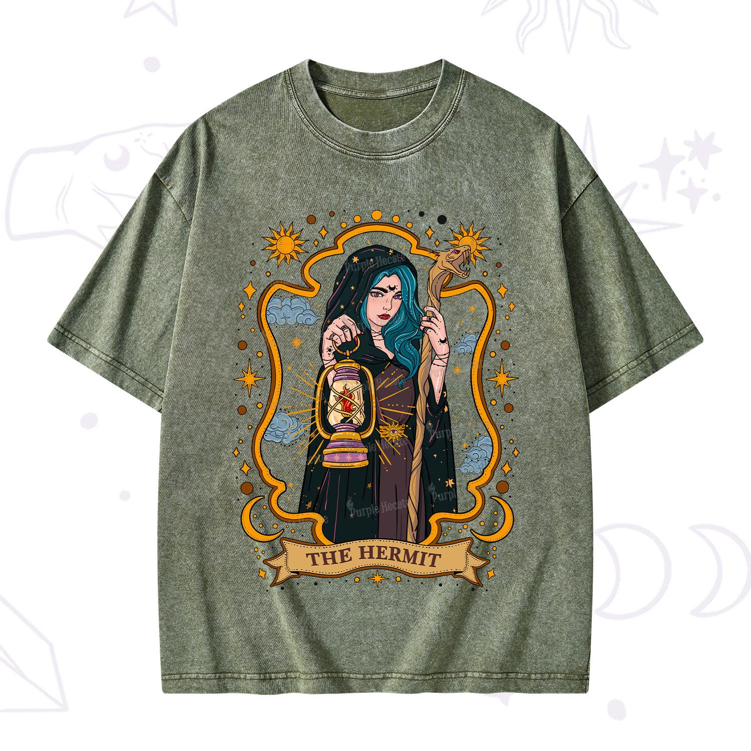 Purplehecate The Hermit Goddess Washed T-Shirt
