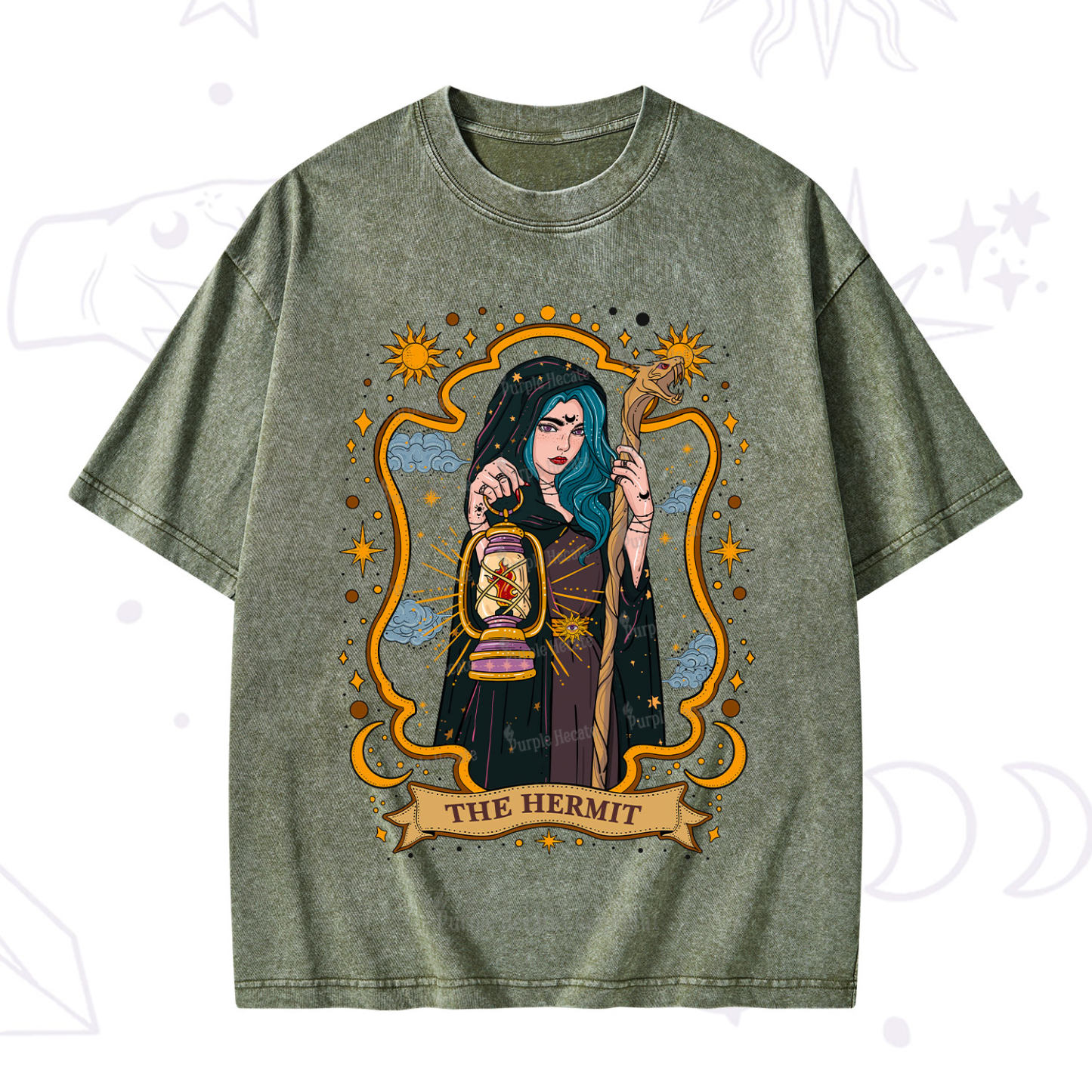 Purplehecate The Hermit Goddess Washed T-Shirt