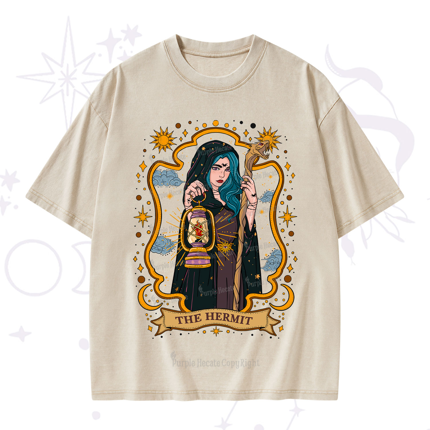 Purplehecate The Hermit Goddess Washed T-Shirt