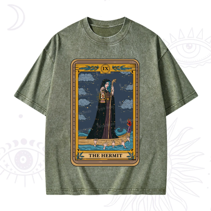 Purplehecate The Hermit Goddess Tarot Washed T-Shirt
