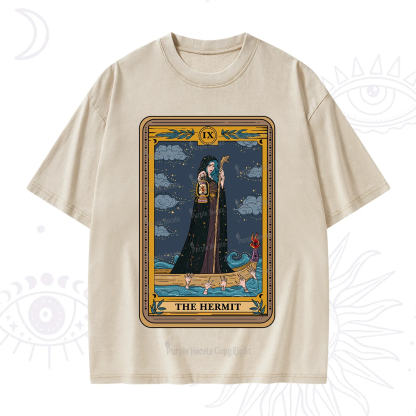 Purplehecate The Hermit Goddess Tarot Washed T-Shirt