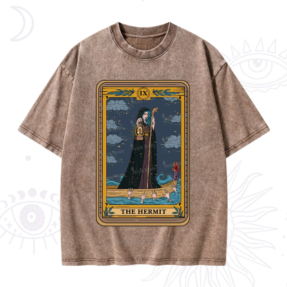 Purplehecate The Hermit Goddess Tarot Washed T-Shirt