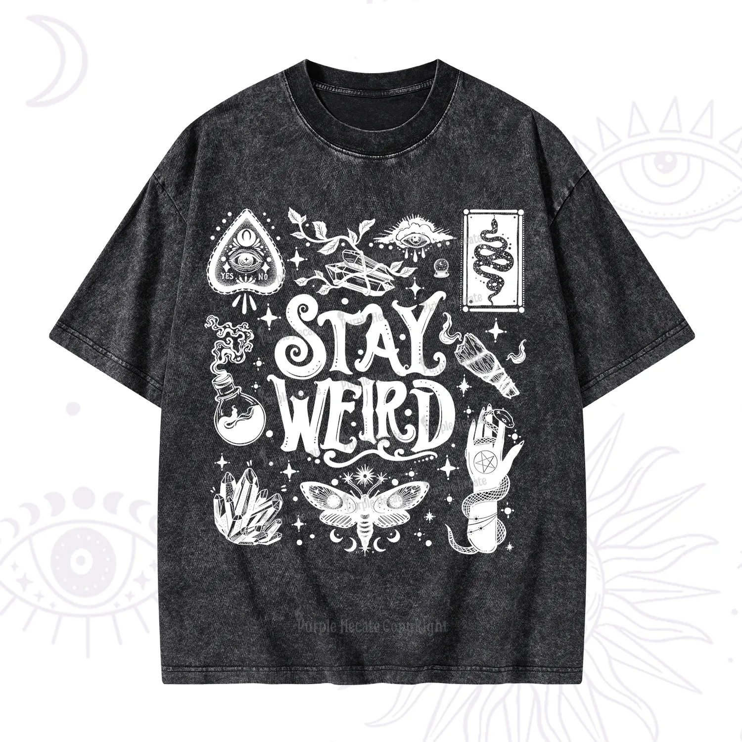 Purplehecate Stay Weird and Witchy Washed T-Shirt
