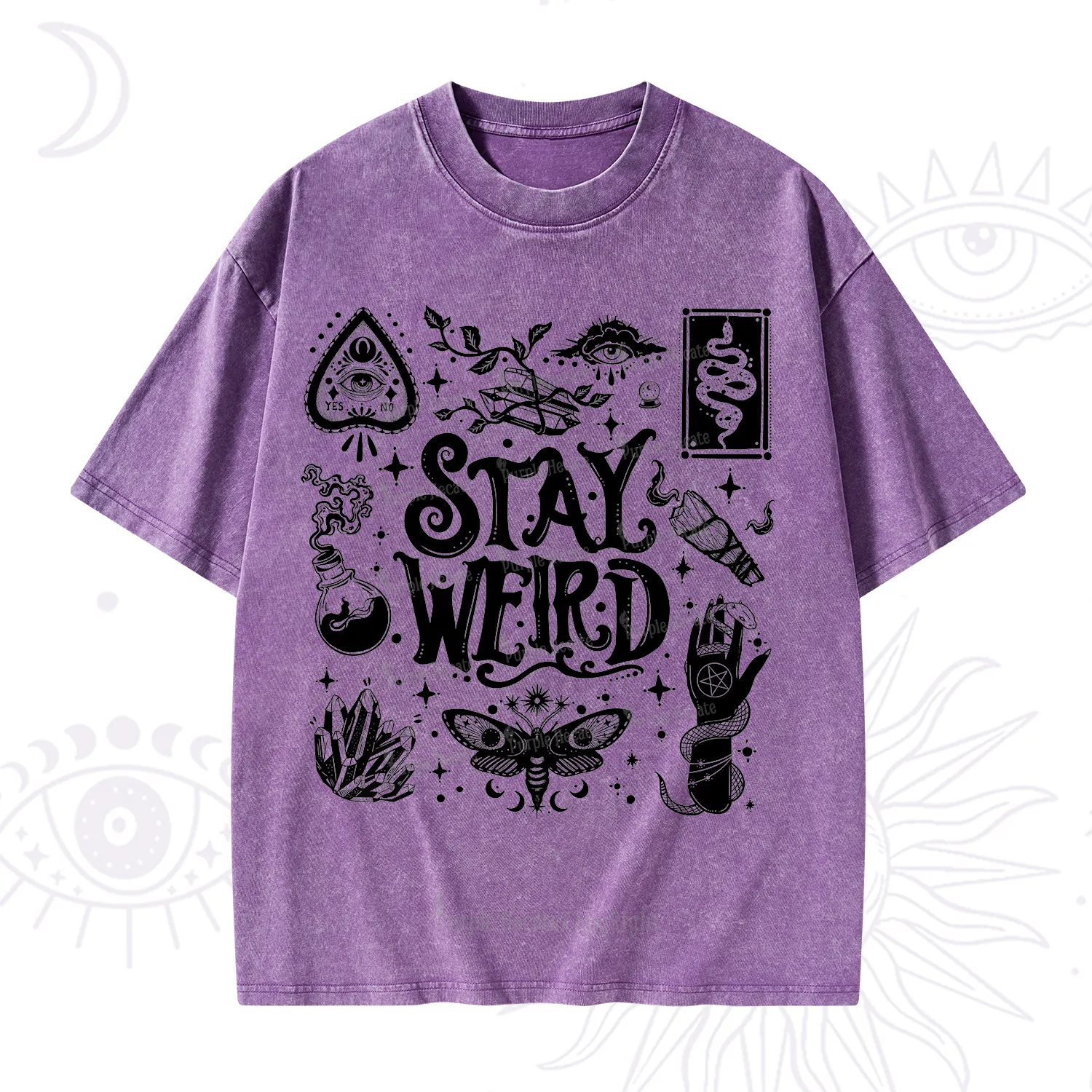 Purplehecate Stay Weird and Witchy Washed T-Shirt