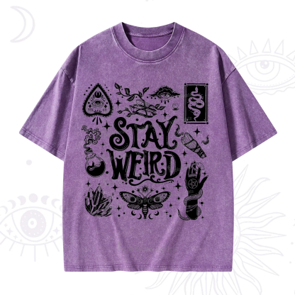 Purplehecate Stay Weird and Witchy Washed T-Shirt