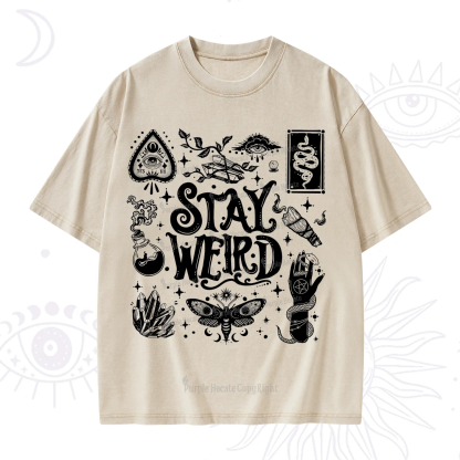 Purplehecate Stay Weird and Witchy Washed T-Shirt